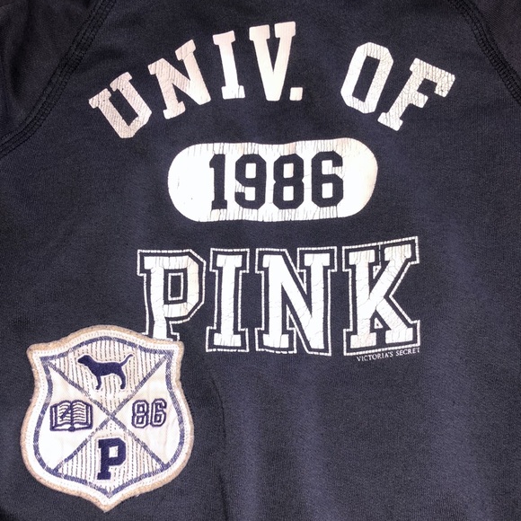 PINK Victoria's Secret Tops - PINK Victoria's Secret Navy Sweatshirt